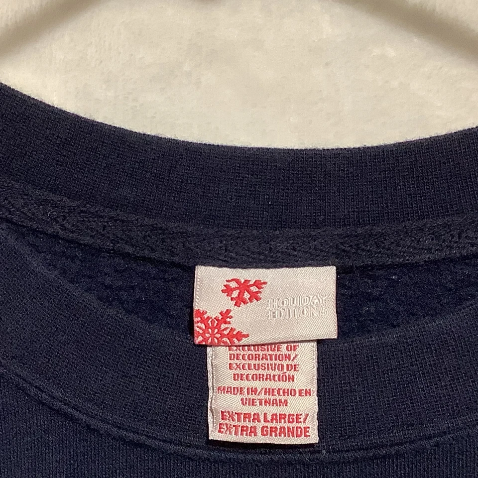 Sudadera Holiday Editions Gato Pájaros Copos de Nieve Bordado Lentejuelas Talla XL Abuela Foto 4 de 4