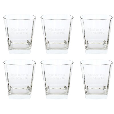 6x Makers Mark Tumbler Whiskey Rum Glas Weinbrand Gläser Schwenker Set Bar Club