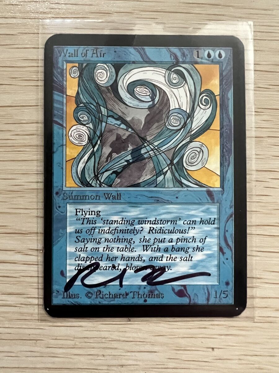 Magic the Gathering MTG WALL OF AIR Alpha Signed Single Card Magic the Gathering MTG WALL OF AIR Alpha Signed Single Card