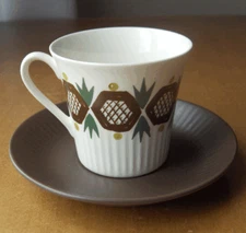 Figgjo Norway Rolf china cup & saucer ~Danish Modern design~Mid Century Modern