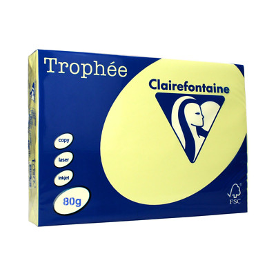 Paper Rpastilla Clairefontaine Trophee Canary Colour 80g Inkjet 500 Sheets A4 Paper ...