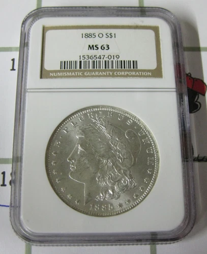 1885-O Morgan Silver Dollar Choice Uncirculated NGC MS 63 New Orleans Mint $1