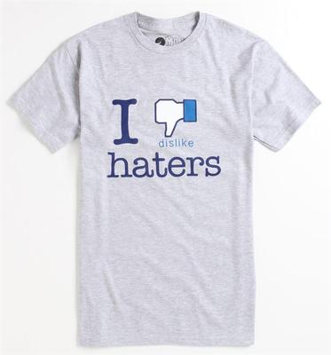 2 Monkeys I Dislike Haters Tee Mens Heather Gray T-Shirt New NWT