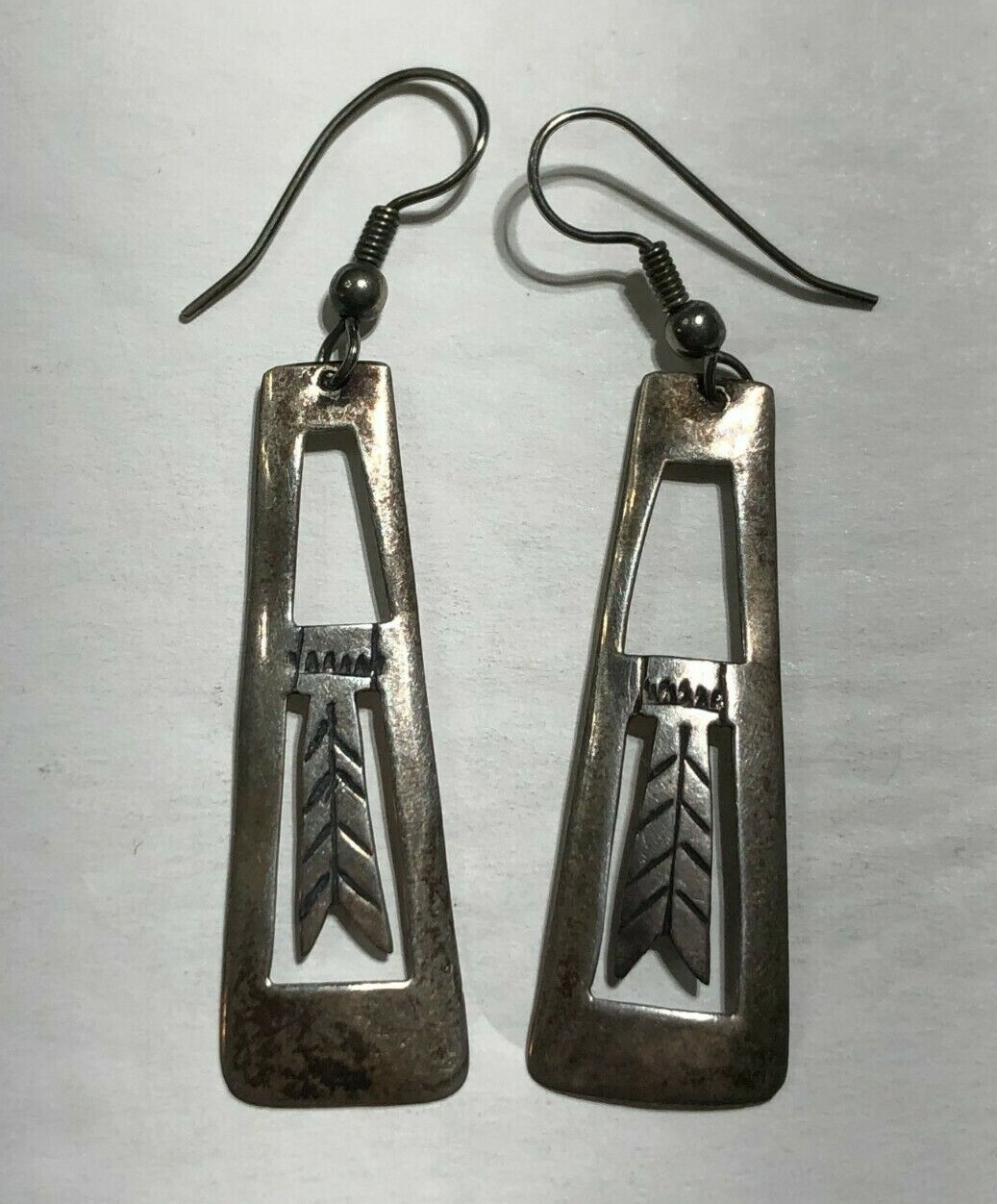 Native American Rectangle Feather Dangle Earrings… - image 3