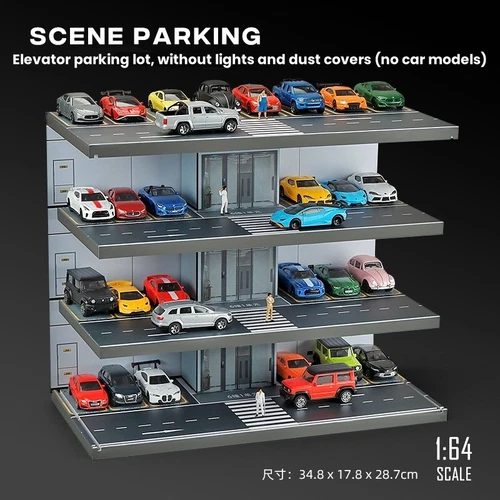 1/64 Scale Diorama Car Garage Model LED Lighting City Parking Lot Scene Model UK - Picture 9 of 23