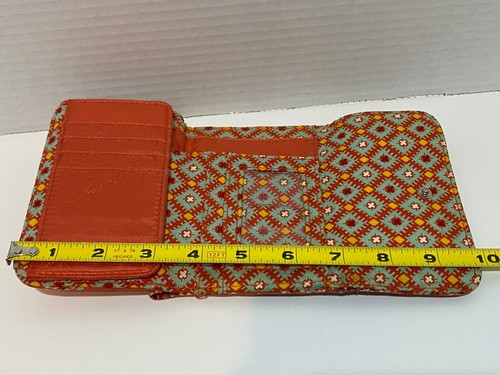 Vera Bradley Trifold Wallet Paprika Pattern Orange Floral - Picture 8 of 12