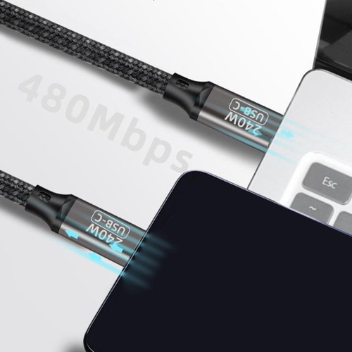 PD 100W USB Type C Cable to USB C 5A Fast Charging Charger Wire Display Cord - Zdjęcie 2 z 11