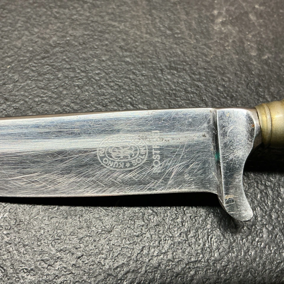 DE COLECCIÓN RARO ALEMÁN HUBERTUS SOLINGEN INOXIDABLE BOTA DE CAZA CUCHILLO CUERNO MANGO FUNDA Foto 3 de 4