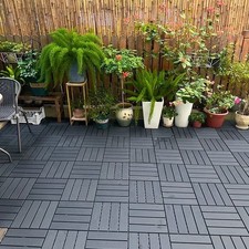 24-Pack Deck Tiles Anti-Slip Interlocking Floor 30x30cm Outdoor Patio