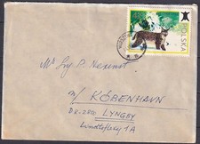w3041/ Poland Cover t/Denmark 1973 w/Single Lynx Cat