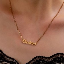 Frosted Custom Name Necklace Personalized Initial Pendant Jewelry Gift for Her