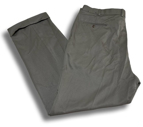 Brooks Brothers, Brooks Brothers Dress Trousers Pants Mens 42Wx31L Taupe Double Pleated Vintage