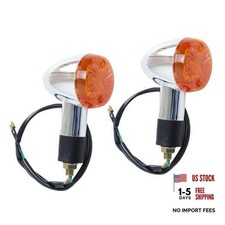 2 Pcs Front Rear Turn Signal Blinker Indicator Light - Amber Fit for Motorcycle