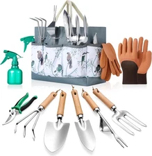 9-Piece Gardening Tools Set - Complete Gardening Kit with Heavy-Duty Stainless H