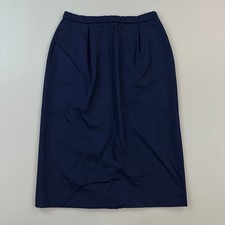 Vintage Pendleton Skirt Women s 12 Navy Virgin Wool Pockets Office USA Made 90s