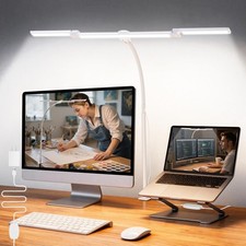 Desk Lamp for Office Home, Adjustable 3 Head Computer Monitor Light with Clam...
