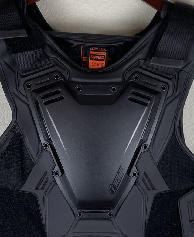 Icon Field Armor 3 Vest D30 Men's Motorcycle Armour Black Stealth Small/Medium