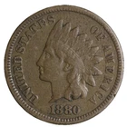 1880 Indian Head Cent Good- Very Good Average Circulated Condition Copper Penny