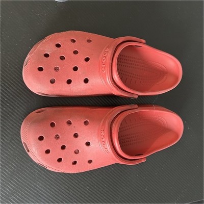 Crocs Red Men's Comfort Slip-On Synthetic Sandals Size 11 Casual Summer Outdoor