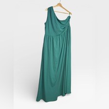 3XL Seafoam Green Single Shoulder Dress