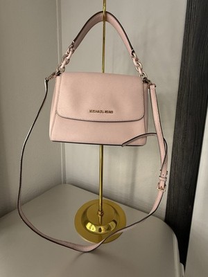 Michael Kors Light Pink Satchel Top Handle Bag Chain Accent Gold Hardware