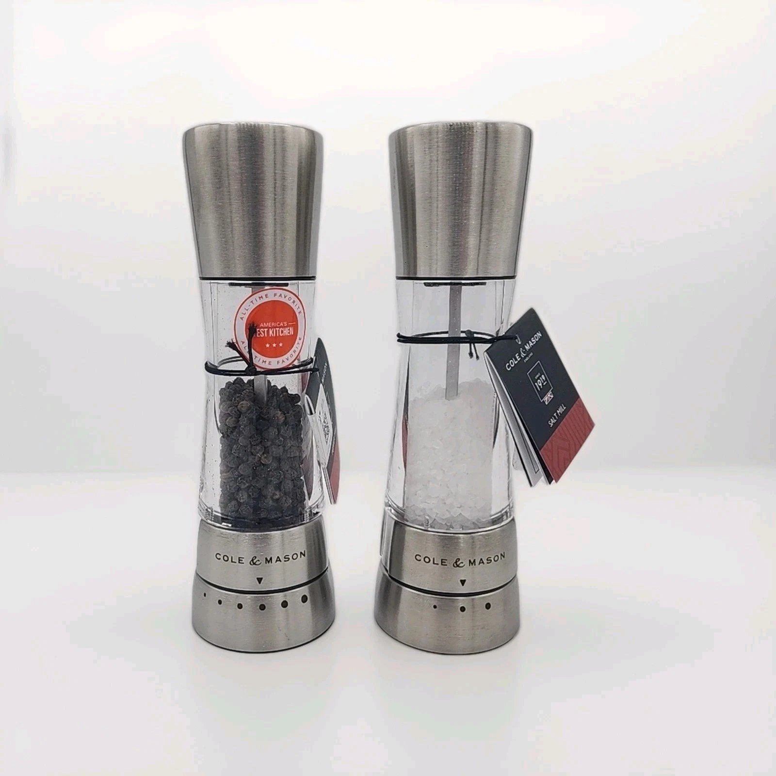 Cole & Mason Derwent Stainless Steel Salt & Pepper Grinder Set 7.5 NWT
Opens in a new window or tab