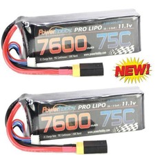 Powerhobby 3s 7600mah 75c Lipo Battery (2) FOR TRAXXAS Spartan