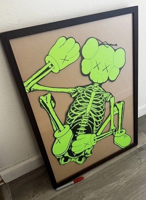 Kaws Green Skeleton Board Poster Cut out | eBay