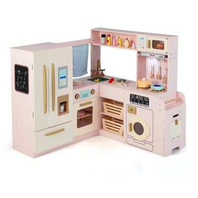 Eckküche Spielset mit großem Kühlschrank für Kleinkinder 3+ Jahre alt - Rosa