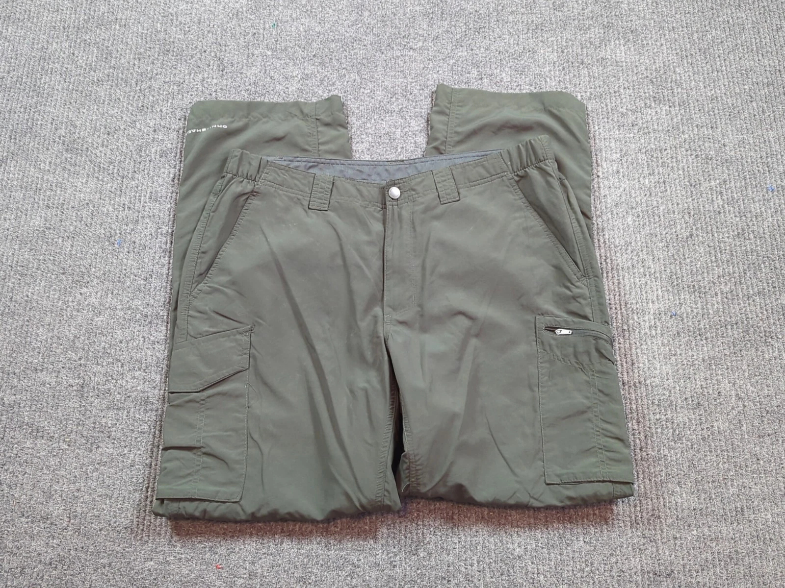 Columbia Pants Mens 38x31 Gray Convertible Outdoor Fish Hike Nylon Cargo