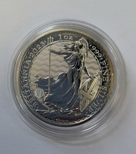 Royal Mint 2023 Silver Britannia 1oz 999 Fine Silver In Capsule