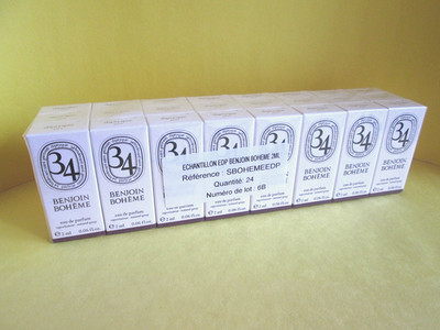 SET 24 DIPTYQUE 34 BENJOIN BOHEME EAU DE PARFUM SAMPLES 2ML 0.06OZ SEALED LOT 6B