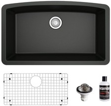 Karran USA QU-712-PK1 Quartz QU 32" Undermount Single Basin - Black