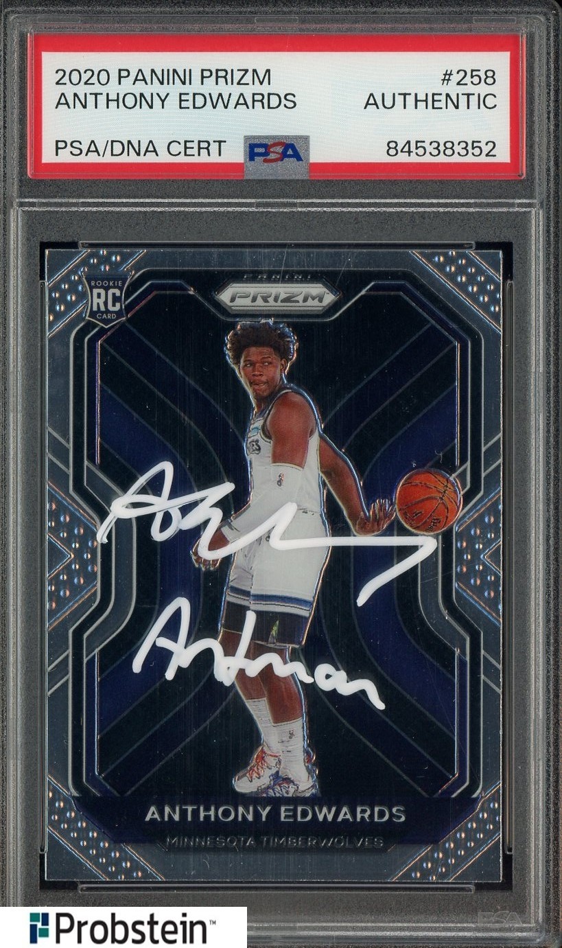 Anthony Edwards Signed 2020-21 Panini Prizm #258 RC Rookie PSA/DNA AUTO