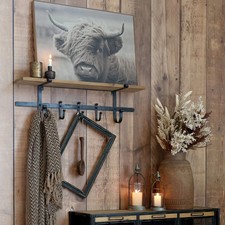 Chic Antique Coat Rack Wall Shelf Wooden With 5 Hooks H25l92w18cm Chic Antique Coat Rack Wall Shelf Wooden With 5 Hooks H25l92w18cm