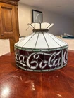 VTG 1960s70s Coca-Cola Stained-Glass Hanging Light Lamp Tiffany Style