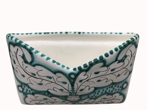 Deruta Orvieto Hand-Painted Ceramic Standing Pocket Planter & Desk Caddy Teal & - Picture 4 of 13