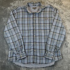 Eddie Bauer Shirt Mens XL Blue Plaid Classic Fit Long Sleeve Button Down Outdoor