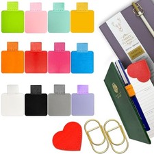 Pen Loop Holder for Notebook Self-Adhesive Stick On Pen Holder with 12 Colors
