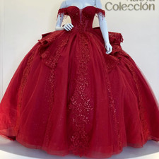 Quinceanera Dresses with Bow Lace Applique Sweet 15 16 Birthday Party Ball Gown