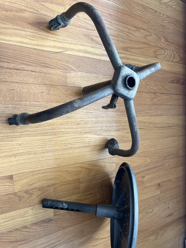 Vtg Industrial METAL Drafting Stool Chair Industrial swivel Shop Cemetery Morgue - Picture 15 of 15