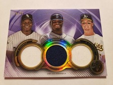 18/27 AMETHYST 2019 Topps Triple Threads Relic Combos Griffey Jr/Thomas/McGwire