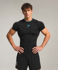Gymshark Onyx V1 T-Shirt Gr. M Black/Onyx Grey/Brand Blue | Neu  CONFIRMED