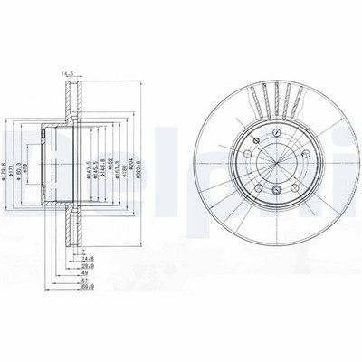 2x Bremsscheibe DELPHI BG670 für BMW E38 E31 E39 8er 5er 7er E32 Touring 535 540