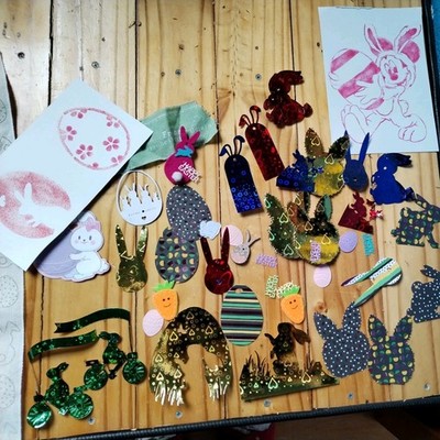Scrapbooking-Material, für Junk Journal , Über 30 Teile,  Oster Sachen, basteln 