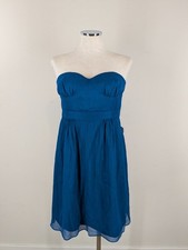 J Crew Silk Party Special Occasion Strapless Dress Size 8 New Teal
