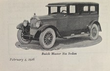 1926 Magazine Photo The Buick Master Six Sedan With White Sidewall Tires 1926 Magazine Photo The Buick Master Six Sedan With White Sidewall Tires