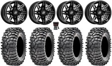 Sedona Rukus 14" Wheels Black +30mm 30" Roxxzilla 396 Tires Wildcat XX