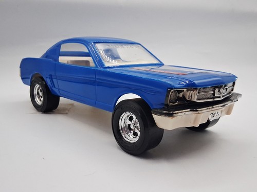 Vintage 1965 Tootsietoy Kunststoff Ford Mustang GT 350 Fastback blau Spielzeugauto - Bild 3 von 13