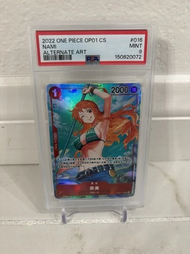 ONE PIECE Card Game Chinese Nami Alt Art OP01-016 R Romance Dawn NM PSA 9